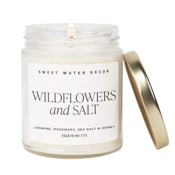 Sweet Water Decor Widlflowers and Salt 9oz Clear Jar Soy Candle