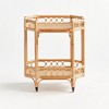Plum & Post 17"x 32.25" Raelyn Rattan Luxury Premium Rolling 2-Tiered Decorative Bar Cart - 2 of 4