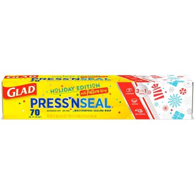 Glad 70' Press N' Seal Wrap - Holiday - 70 Sq Ft : Target