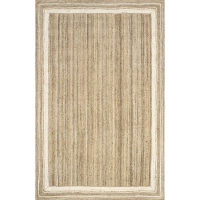 Coastal Cottage Off-White Braided Jute 5' x 8' Area Rug
