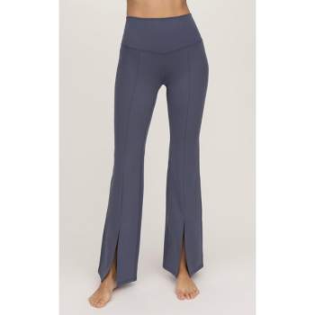 Yogalicious - Women's Fleece Lined Hi Rise Flare Yoga Pant With Front  Splits - Heather Grey - X Large : Target