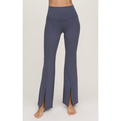 Yogalicious Womens Lux Mia High Elastic Free Waist Flare Leg Pant -  Nightshadow Blue - X Small