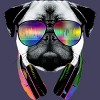 Women's Design By Humans Rainbow Beat DJ Pug By clingcling Racerback Tank Top - 2 of 3