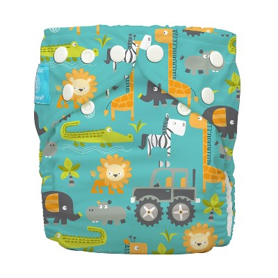 Charlie Banana One-size Reusable Cloth Diaper with 2 Reusable Inserts - Gone Safari