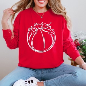 Simply Sage Market Women's Game Day Basketball Long Sleeve Garment Dyed Tee - 1 of 4