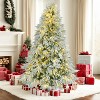 SeaCamel 6FT Snow Flocked Spruce Tree - Pre-Lit 300 Multi-Color LEDs (8 Modes), 790 Snowy Tips, Hinged Holiday Decor - 2 of 4