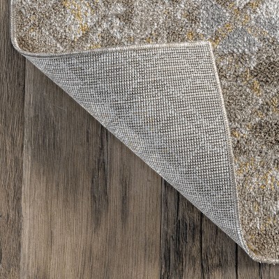 Eco-Friendly Beige Bohemian 8' x 10' Machine Washable Area Rug