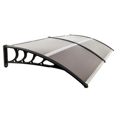 Dracelo 200 x 96cm Household Application Door & Window Awnings Brown Board & Black Holder