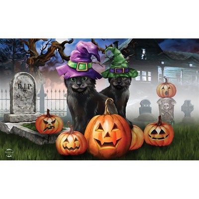 Briarwood Lane Spooky Kittens Halloween Doormat Jack O'lanterns Cats Indoor  / Outdoor 30 X 18 : Target