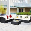 Tangkula 7PCS Rattan Patio Conversation Sectional Furniture Set w/ Cushion Pillow - 3 of 4