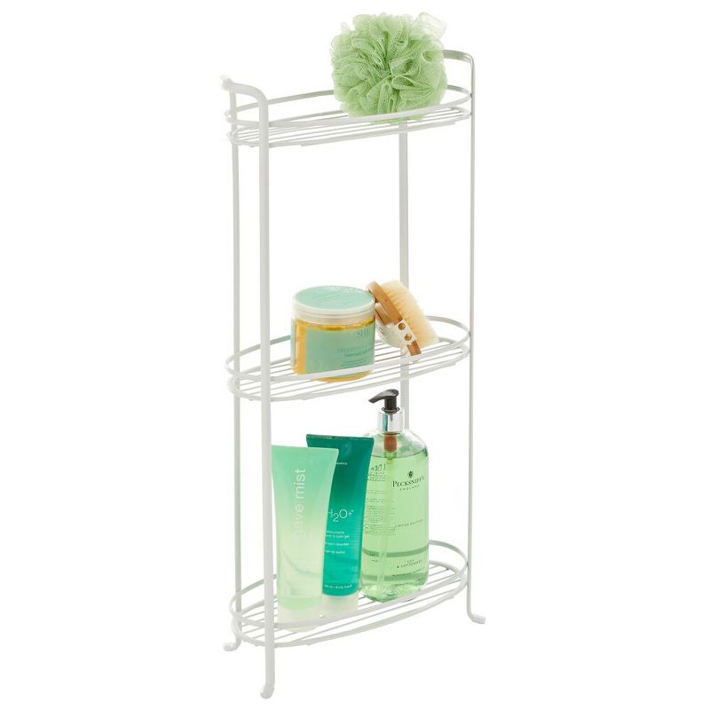 mDesign Vertical Standing Bathroom Shelving Unit Tower with 3 Baskets, 5 of 10