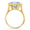Pompeii3 Cushion Blue Topaz Alexa Bezel Ring 14k Yellow Gold - 2 of 4