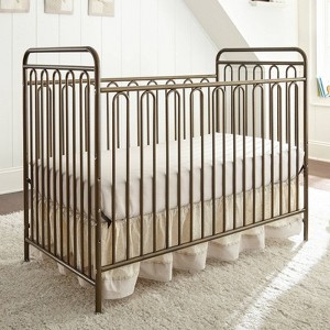 L.A. Baby Trinity 3-in-1 Convertible Full Sized Metal Crib - Golden Nugget - 1 of 4