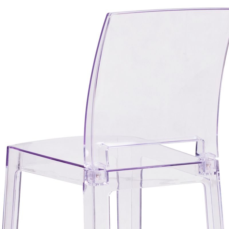 Flash Furniture Ghost Barstool with Square Back in Transparent Crystal, 6 of 12