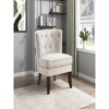 26"1pc Modern Beige Upholstery Button Tufted Accent Chair - 2 of 4
