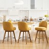 Bekrvio 26" Swivel Counter Height Bar Stools Set of 1/2/3/4,Fabric Upholstered Bar Chairs with Walnut Wood Legs, Counter-Height Kitchen Island Stools - 2 of 4