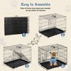 Lyngins Foldable Metal Dog Crate, Single Door Dog Cage, Dog Kennel with Removable Tray, Black Portable Dog Cage for Indoor/Travel Use - 2 of 4