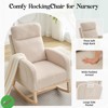 L-Shape Rocking Chair Nursery Glider Chair Nursery Chair w/High Back and Side Pocket Rocking Accent Armchair - 3 of 4