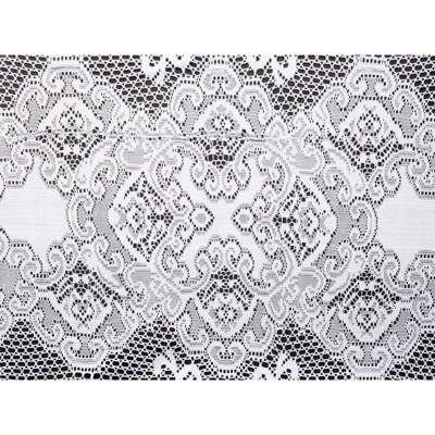 White Lace Rectangular Tablecloth with Floral Patterns, 54x72 in