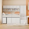 Twin Size Wooden Loft Bed with Drawers and Shelves - 3 of 4