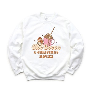 Simply Sage Market Women's Graphic Sweatshirt Hot Cocoa and Christmas Movies - 1 of 3