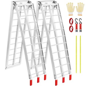 VEVOR Aluminum Ramps, 1500 lbs Folding Loading Ramps for Pickup Trucks Bed, Trailers Ramp with Load Straps for Dirt Bike, UTV, ATV, Trucks, 2 Pcs - 1 of 4