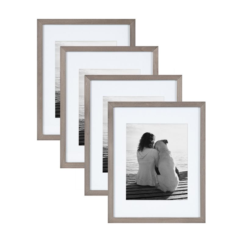 DesignOvation Gallery 11x14 matted to 8x10 Wood Picture Frame, Set of 4, 1 of 12