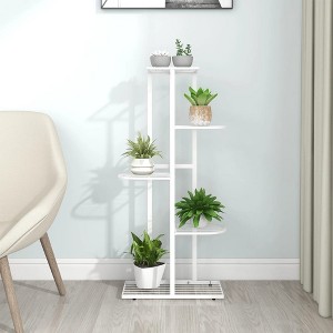 vidaXL 5-Floor Flower Stand 16.9"x8.7"x38.6" White Metal - 1 of 4