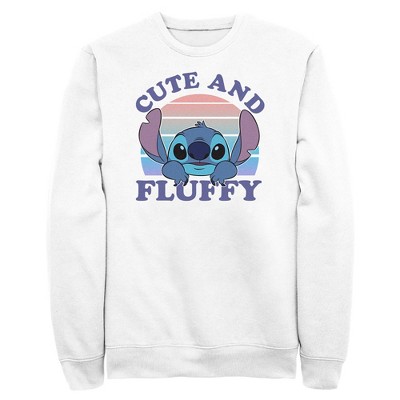 Men's Lilo & Stitch Angel Cute & Fluffy Pull Over Hoodie - Athletic Heather  - Large : Target