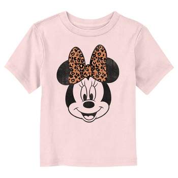 Toddler's Mickey & Friends Distressed Minnie Mouse With Cheetah Print Bow T-Shirt