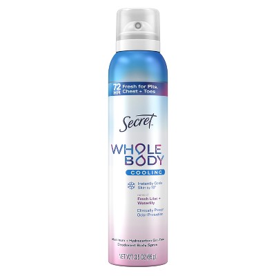 Secret Whole Body Aluminum Free Deodorant Spray - Lilac & Waterlily - 3.5oz