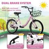 SEVOBAL Bicycles 20 Inch Kids Bike with Coaster Brake V-Brake Lightweight Steel Frame for Boys and Girls, Pink, 55.9"*21.2"*31.5" - 2 of 4