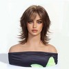 Jessie's Wig Brown Short Mullet Head Wig 12 Inch Natural Layered Synthetic Wig with Bangs Daily Party Fake Hair for Women Wigs Heat Resistant - 2 of 4