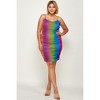 Slickblue Plus Size Multi-Colored Ombre Print Cami Dress, Ruched Sides, Fully Lined, Comfortable Fit, 1XL-3XL - 4 of 4