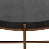 Round Sylvie Oak/Metal Coffee Table Black - Armen Living - 4 of 4