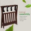 PJ Wood Portable Hotel Style Solid Wooden Folding Luggage Rack with Bottom Shoe Storage Shelf for House Guests or Travel, Walnut - 4 of 4
