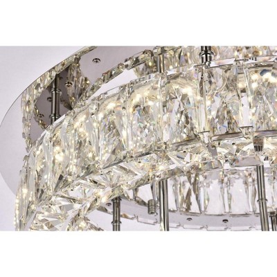 Monroe 22" Chrome LED Flush Mount with Royal Cut Crystals
