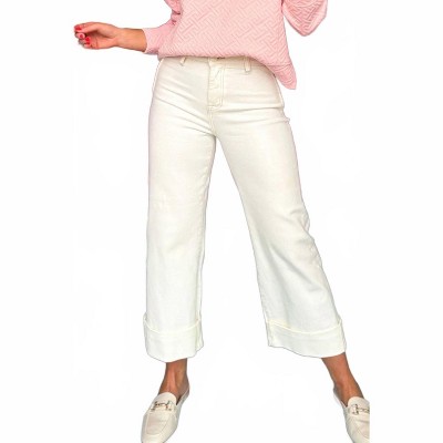 Women's Wide Leg Cuffed Jeans - Plus - RISEN