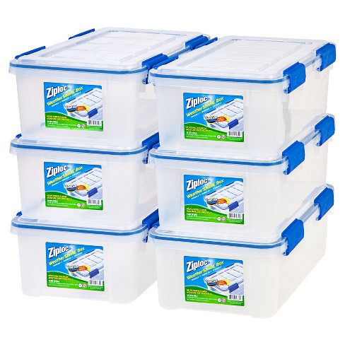 Ziploc 60-Quart (15 Gallon) WeatherShield Storage Box, clear, 4-Pack 