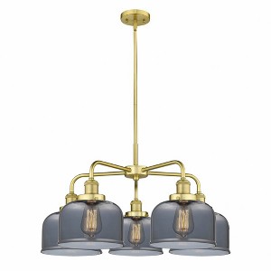 Bell - 5 Light Stem Hung Chandelier In Art Deco Style-14.75 Inches Tall and 26 Inches Wide - 1 of 1