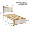 VECELO Upholstered Bed Frame with Headboard & Footboard, Heavy Duty Steel Slats, No Box Spring Needed - 3 of 4