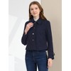 Allegra K Women's Turn Down Collar Long Sleeve Single Breasted Winter Pea Coat - 2 of 4