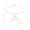 HomeStock 5 Piece Table and Chairs Dining Set - Linen White Wood Table and 4 Linen White Wooden Chairs with Slatted Back - Linen White Finish - 3 of 4