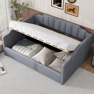 Streamdale Upholstered Daybed with Underneath Storage,Full Size, Gray - 1 of 4