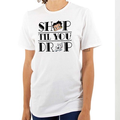 Betty Boop Shop till You Drop Funny Womens Graphic T Shirt Tees Brisco Brands