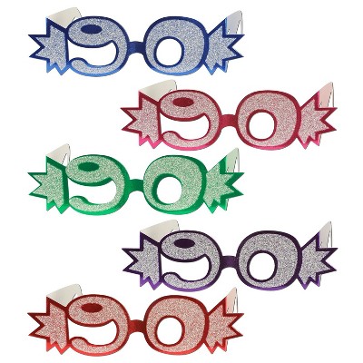 Beistle 90 Glittered Foil Eyeglasses Assorted 25/Pack 54840-90