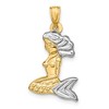 Black Bow Jewelry 14k Yellow Gold and White Rhodium 3D Hollow Mermaid Pendant - 3 of 4