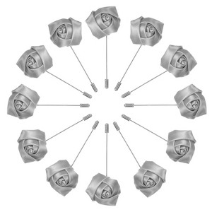 Unique Bargains Wedding Rose Men Suit Boutonnieres Lapel Pin 12 Pcs - 1 of 4