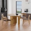 PexFix 46" Round Dining Table Kitchen Table for 4 with Arc-Shaped Edge Top and Fluted Pedestal Legs for Living Room Dining Room Coffee Office Natural - 2 of 4