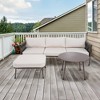 Yardgrace Drawstring Textured Fabric Three-Piece Sofa Set - 4 of 4